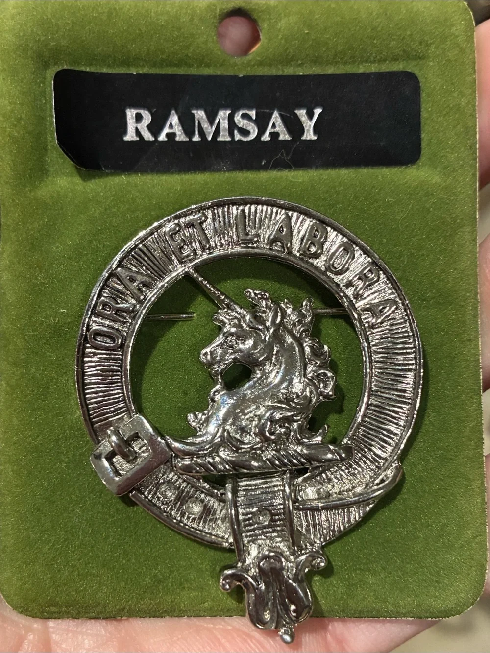 Vintage Dead Stock Ramsay Scottish Clan Brooch
